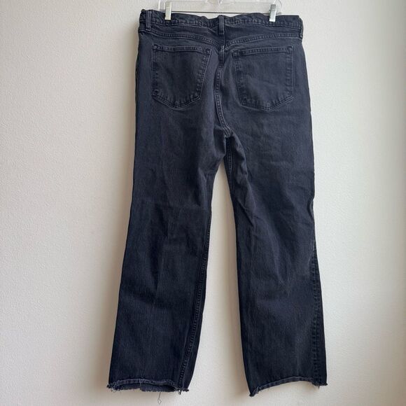 Abercrombie & Fitch 90’s Relaxed High Rise Jean 33 / 16 Straight Leg Gray Black - Picture 5 of 6